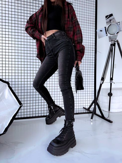 "DEVIL T5311-3" džinsa bikses - TUMŠI PELĒKAS